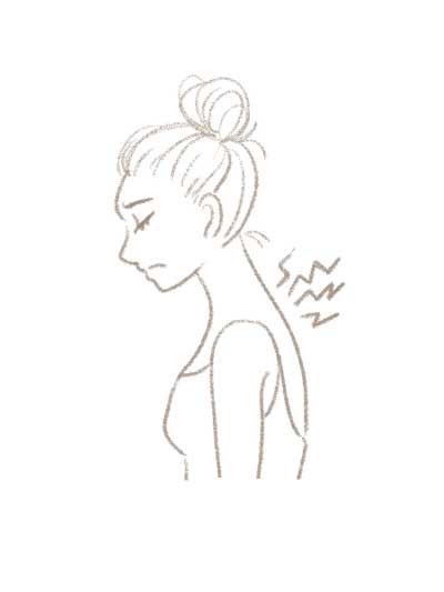 猫背・巻き肩の改善イラスト