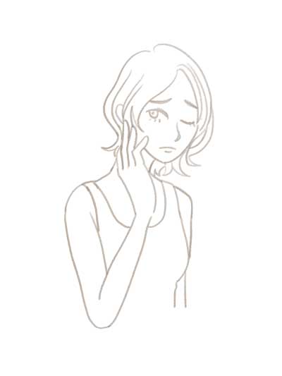 お顔のくすみが気になるイラスト